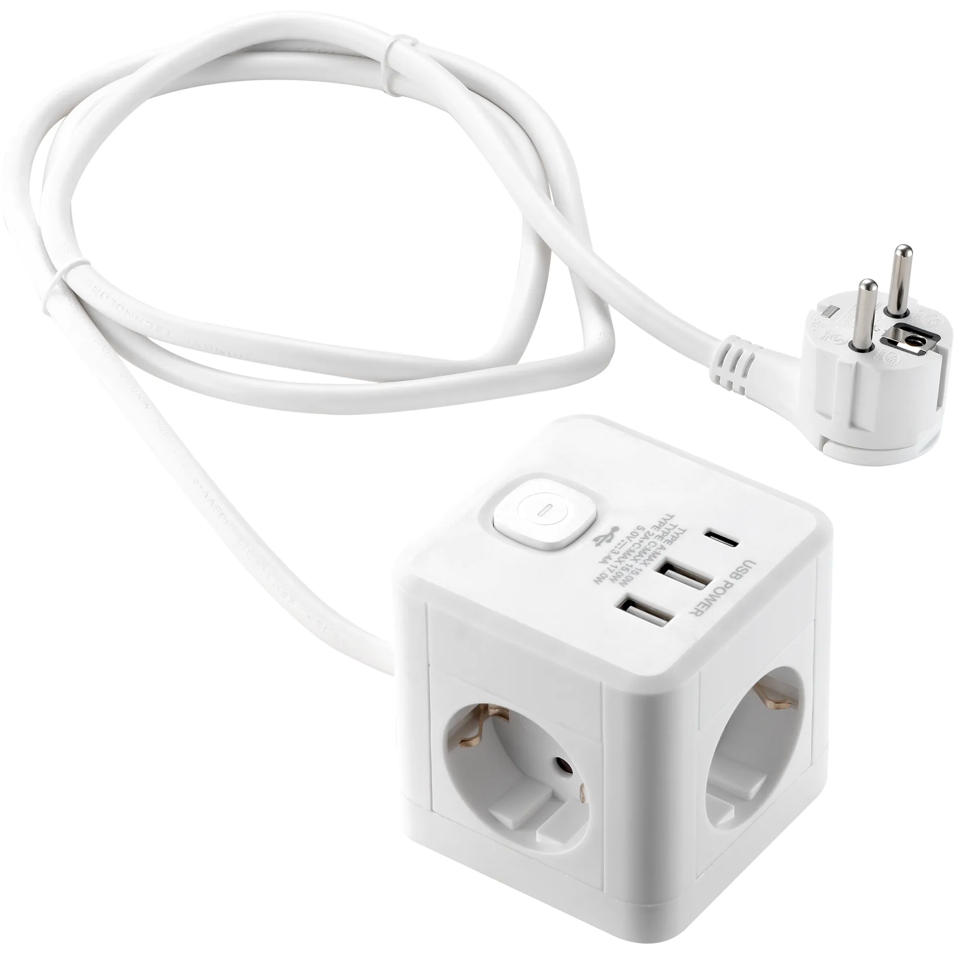 Tischsteckdose McPower “BW-64“ 3x Steckdose, 2xUSB-A, 1xUSB-C PD20W Tischsteckdose McPower “BW-64“ 3x Steckdose, 2xUSB-A, 1xUSB-C PD20W
