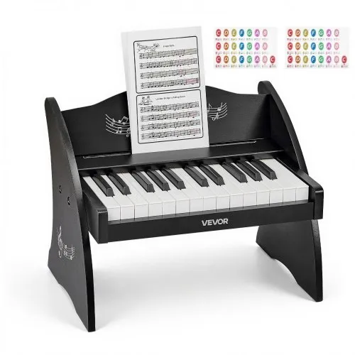 VEVOR Kinder Keyboard, 25 Tasten, Digitales Holzpiano, Holzklavier ab 3 Jahren, Mini-Musikinstrument mit Realistischem Klang, Dual-Power, Einstellbare Lautstärke, Musikalische Früherziehung, Schwarz VEVOR Kinder Keyboard, 25 Tasten, Digitales Holzpiano, Holzklavier ab 3 Jahren, Mini-Musikinstrument mit Realistischem Klang, Dual-Power, Einstellbare Lautstärke, Musikalische Früherziehung, Schwarz
