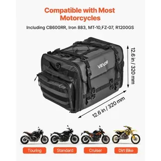 VEVOR Motorrad Hecktasche Rücksitztasche (40-60 L) mit wasserfester Regenabdeckung, Motorrad-Gepäckaufbewahrung, Gepäckträgertasche mit Schultergurt & elastischer Kordel, Motorradgepäck Schwarz VEVOR Motorrad Hecktasche Rücksitztasche (40-60 L) mit wasserfester Regenabdeckung, Motorrad-Gepäckaufbewahrung, Gepäckträgertasche mit Schultergurt & elastischer Kordel, Motorradgepäck Schwarz