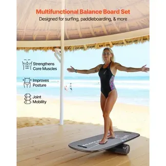 VEVOR Balance Board Holz Set für Erwachsene (89 cm), Wackelbrett bis 200 kg Belastbar, inkl. Rolle, Magnetstoppern & Ablage, Gleichgewichtstrainer für Surf- & Core-Training, Physiotherapie, Schwarz VEVOR Balance Board Holz Set für Erwachsene (89 cm), Wackelbrett bis 200 kg Belastbar, inkl. Rolle, Magnetstoppern & Ablage, Gleichgewichtstrainer für Surf- & Core-Training, Physiotherapie, Schwarz