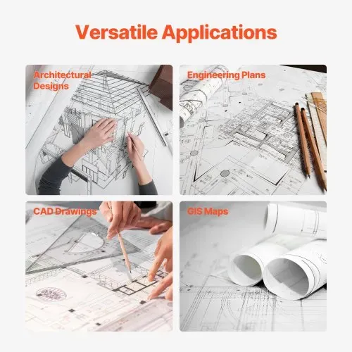 VEVOR Großformatpapier Plotterpapier 45,7 m x 609,6 mm 4 Rollen CAD-Bond-Rollen mit 50,8 mm Kern, Zeichenrollen für CAD-Zeichnungen, technische Pläne, GIS-Karten und Architekturentwürfe – Bild 5