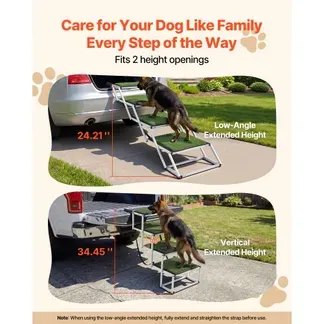 VEVOR Hundetreppe Auto Klappbar 4-Stufig, Extra Breite Hunderampe für Große Hunde mit Rutschfester Oberfläche, Tragbare Einstiegshilfe für Auto, SUV, LKW, Hochbett, Sofa, Tragkraft bis 90 kg VEVOR Hundetreppe Auto Klappbar 4-Stufig, Extra Breite Hunderampe für Große Hunde mit Rutschfester Oberfläche, Tragbare Einstiegshilfe für Auto, SUV, LKW, Hochbett, Sofa, Tragkraft bis 90 kg