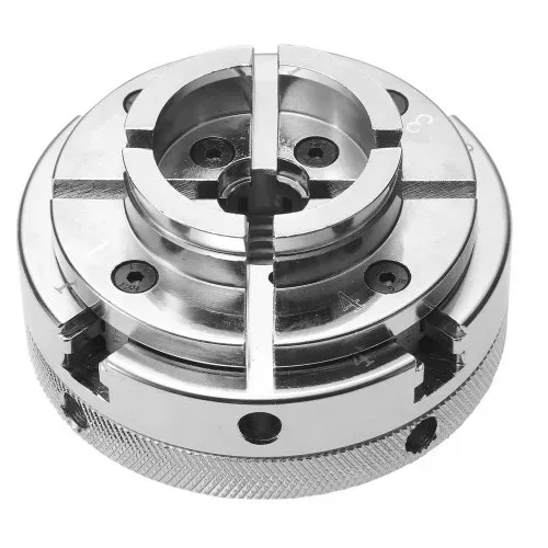 VEVOR 4 Zoll Drechselfutter Zentrierfutter (4 Backen) mit 1 Zoll x 8TPI Gewinde & Adapter, 5-tlg. Spannbacken Set (Stufen/Rund/Stift), Vernickelte Oberfläche mit Tragekoffer für Holzdrehbänke – Bild 9
