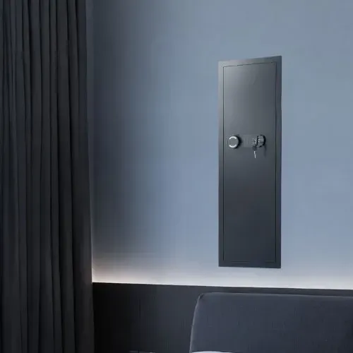 VEVOR Wandsafe Wandtresor mit Passwort & Schlüssel, Einbaugehäuse aus kaltgewalztem Stahl Q235 mit verstellbaren Ablagen & LED-Beleuchtung, Einbausafe Schranktresor für Geld Schmuck Reisepass – Bild 7
