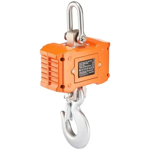VEVOR Industrielle Hängewaage, 1000 kg, robuste digitale Kranwaage mit Fernbedienung, Lastenwaage, Gehäuse aus Aluminiumguss, hochpräzises LCD-Display für Bau, Fabrik, Bauernhof, Jagd, Orange – Bild 10