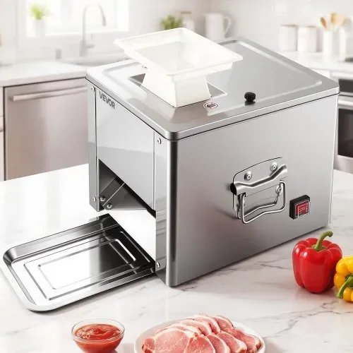 VEVOR Fleischschneidemaschine Fleischschneider 550 W 159 kg/h kommerzielle Fleischschneidemaschine aus Edelstahl (3,5 mm dick), elektrischer Lebensmittelschneider für Restaurant, Supermarkt – Bild 7