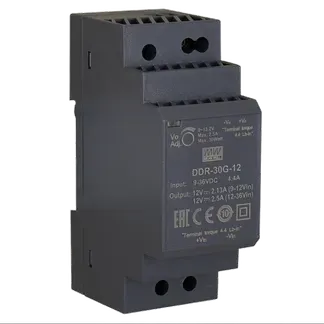 MEAN WELL Netzteil – 12V/2,5A IN: 9~36VDC -> OUT: 9~13.2V DC/DC-Wandler MEAN WELL Hutschiene MEAN WELL Netzteil – 12V/2,5A IN: 9~36VDC -> OUT: 9~13.2V DC/DC-Wandler MEAN WELL Hutschiene