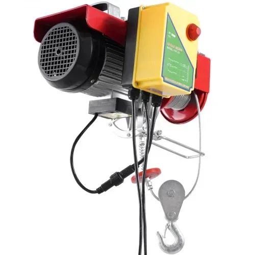 VEVOR Elektrische Seilwinde, 1000 kg, Motorwinde mit 100 m kabelloser und 4,2 m kabelgebundener Fernbedienung, 12 m Hubhöhe mit Einzelkabel, Einzel-/Doppelschlingen, Hebezeug für Garage, Lager, Fabrik – Bild 10
