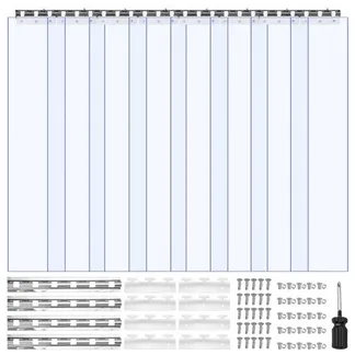 VEVOR Streifenvorhang, 243 cm Höhe x 121,9 cm Breite, 0,2 cm Dicke, 8 Stück transparenter PVC-Streifen-Türvorhang, Gefrierschrankvorhang, Kunststoff-Türstreifen für begehbare Gefrierschränke, Kühlschränke und Lagertüren, mit 50 % Überlappung VEVOR Streifenvorhang, 243 cm Höhe x 121,9 cm Breite, 0,2 cm Dicke, 8 Stück transparenter PVC-Streifen-Türvorhang, Gefrierschrankvorhang, Kunststoff-Türstreifen für begehbare Gefrierschränke, Kühlschränke und Lagertüren, mit 50 % Überlappung