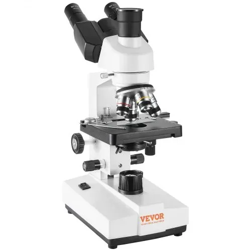 VEVOR Trinokulares Mikroskop 10X, 25X, 2X Hilfslinse Compound Mikroskop, Objektive 4X, 10X, 40X, 100X, Labor Auflicht Mikroskop Vergrößerung 40-5000, 100–240 V Labormikroskop
Verbundmikroskop – Bild 10