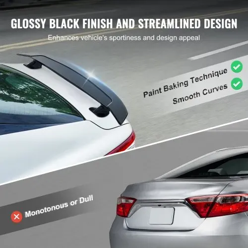 VEVOR GT Wing Autospoiler, 117,6 cm Universalspoiler, Kompatibel mit den meisten Limousinen und Coupés, Hochfestes ABS-Material, Auto Heckspoilerflügel, Racing Spoiler BGW/JDM Drift Glänzend Schwarz – Bild 3