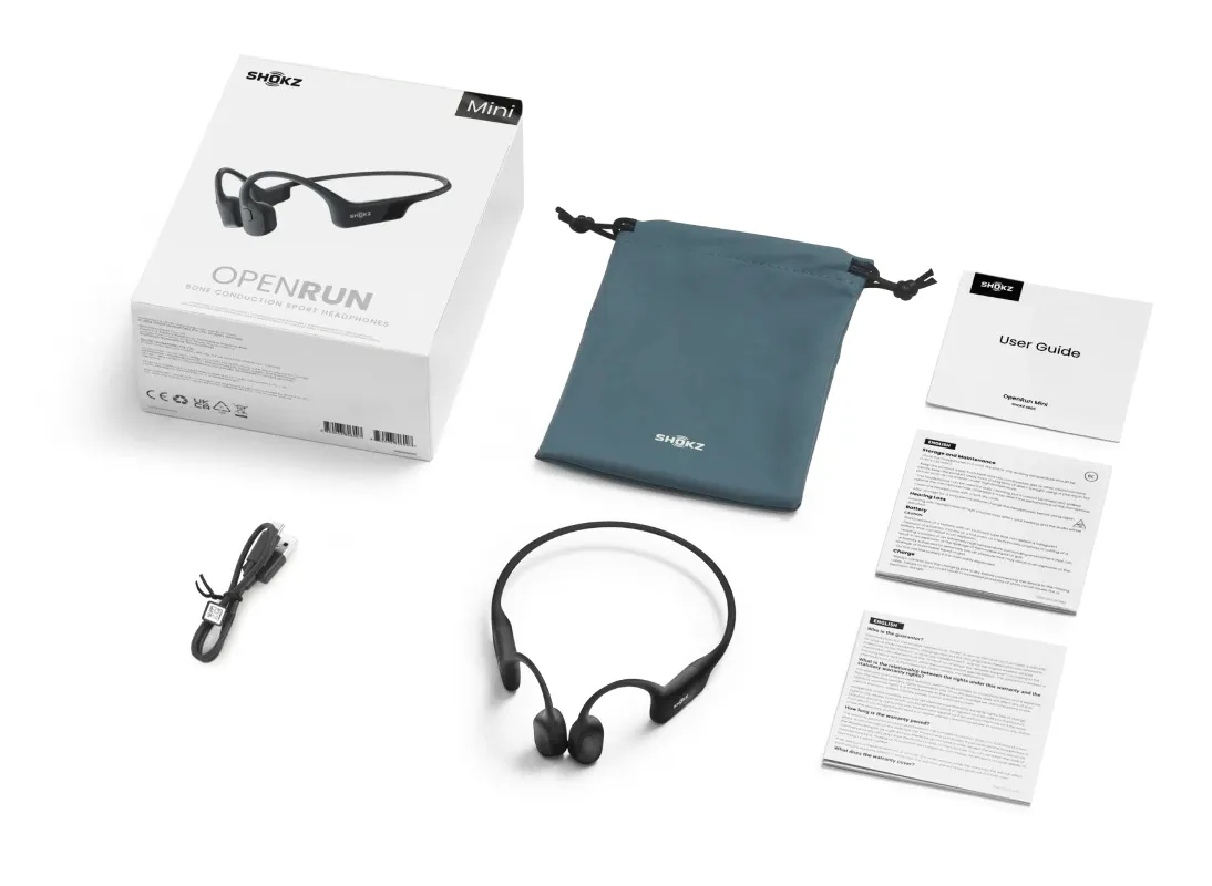 SHOKZ Openrun Mini Kopfhörer Kabellos Nackenband Sport Bluetooth Schwarz – Bild 5