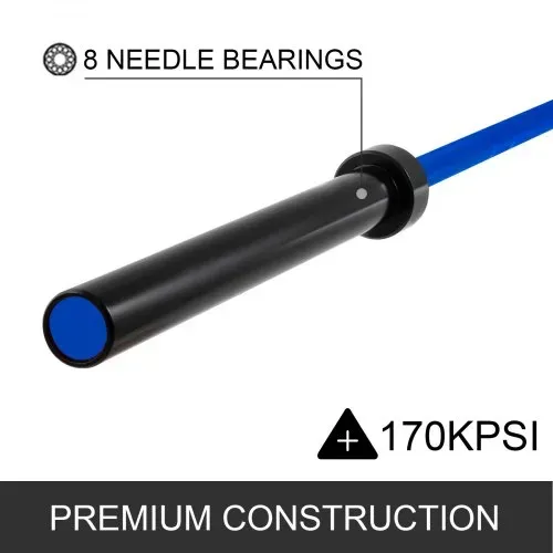 VEVOR 2 m Stange mit Schnallen und Klemmen Barbell 15 kg Olympische Langhantel Heben Fitness Training für Gewichtheben Powerlifting Heben Squat Bankdrücken (Blau) – Bild 3