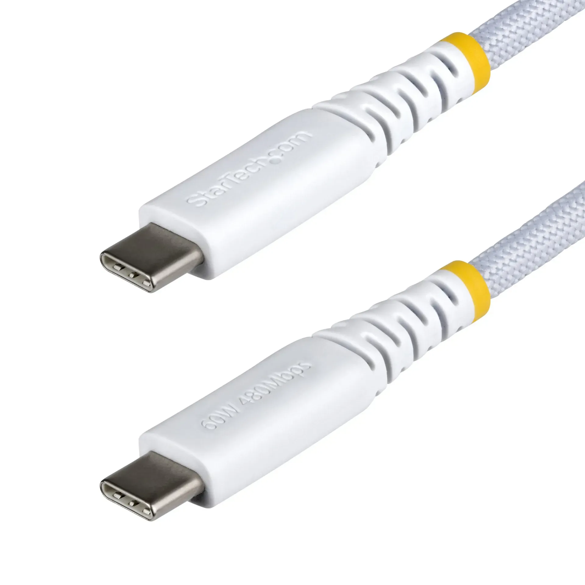StarTech.com 3m Weißes USB-C Ladekabel, 60W (3A) PD, Zweischichtige Geflochtene Nylon/TPE-Hülle, Robustes USBC Laptop / Handy Ladekabel, USB 2.0 Datenkabel StarTech.com 3m Weißes USB-C Ladekabel, 60W (3A) PD, Zweischichtige Geflochtene Nylon/TPE-Hülle, Robustes USBC Laptop / Handy Ladekabel, USB 2.0 Datenkabel