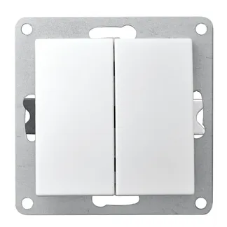 Serien-Schalter McPower “Cup“ 2-fach, 250V~/10A, UP, weiß Serien-Schalter McPower “Cup“ 2-fach, 250V~/10A, UP, weiß