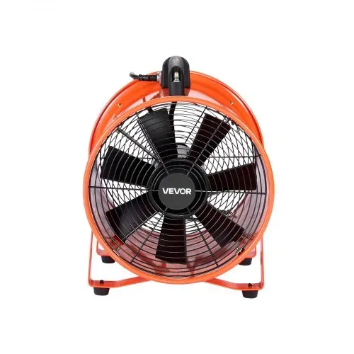 VEVOR Bauventilator 365-W-AC-Motor Baugebläse 2810 U/min Baulüfter Gebläse 1214 L/s (2574 CFM) Axiallüfter 10 m Schlauch Axialgebläse 79 dB Geräuschpegel Industrielüfter IP44 – Bild 10
