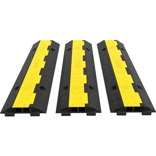 VEVR Kabelschutzmatte 3 Stück 2 Kanal, 101 x 25 x 5 cm Überfahrschutz für Kabel, Kabelbrücke 5T aus Handelsüblichem Thermoplastischem Gummi mit Modularem Design für Parkplätze, Lagerhäuser, Schwarz VEVR Kabelschutzmatte 3 Stück 2 Kanal, 101 x 25 x 5 cm Überfahrschutz für Kabel, Kabelbrücke 5T aus Handelsüblichem Thermoplastischem Gummi mit Modularem Design für Parkplätze, Lagerhäuser, Schwarz