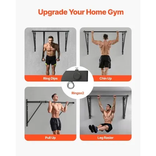 VEVOR Klimmzugstange Pull up Bar zur Wandmontage, einstellbare Tiefe 559 / 762 mm von der Wand, Oberkörper-Trainingsstangen aus Stahl, Klimmzug-Trainingsstation (200 kg belastbar), für Fitnessstudio – Bild 5