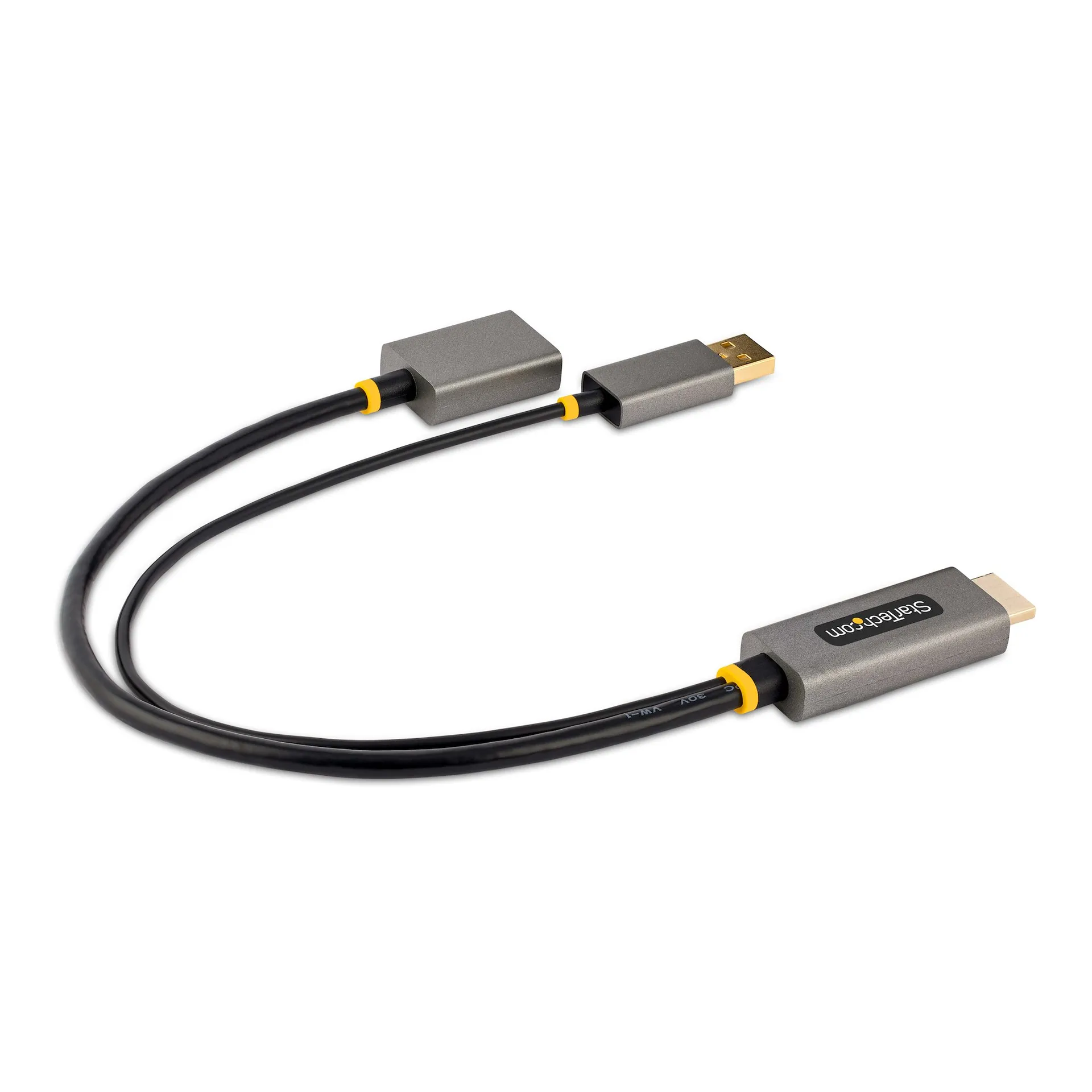 StarTech.com 30 cm HDMI auf DisplayPort Adapter/Kabel, Aktiver 4K 60Hz HDMI 2.0 auf DP 1.2 Konverter, HDR, USB Busbetrieben, HDMI Quelle zu DisplayPort Monitor für Laptops/PC – Bild 2