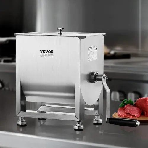 VEVOR manueller Gastro Fleischmischer 10 L Fleischverarbeitungsgerät (maximales Mischen von 6,8 kg Fleisch), Fleischmischer aus Edelstahl, Wurstmischer mit Deckel und Griff, Handmixer für Hackfleisch – Bild 7
