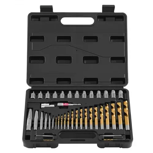 VEVOR Bolzenausdreher-Set mit Bohrern 41-tlg. Schraubenausdreher mit Adaptern & Stabilem Aufbewahrungskoffer, Schraubenlöser aus Cr-Mo-Stahl zum Entfernen von Bolzen & Muttern & Schrauben – Bild 10