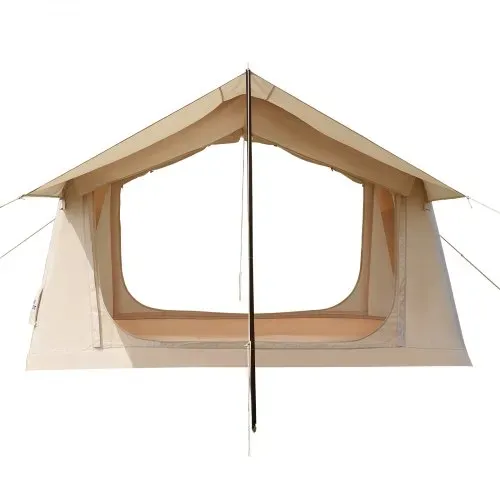 VEVOR Aufblasbares Zelt Luftzelt 3-5 Personen mit Pumpe & Sonnendach Beige, für Outdoor-Aktivität Wasserabweisendes 420D Oxford-Gewebe mit Dachfenster Ofenrohrdurchführung & Netzfenster Windstabil – Bild 10