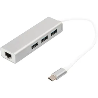 USB 3.2 Gen 1 Multiport-Hub, USB-C Stecker > 3x USB-A Buchse + RJ-45 Buchse, USB-Hub USB 3.2 Gen 1 Multiport-Hub, USB-C Stecker > 3x USB-A Buchse + RJ-45 Buchse, USB-Hub