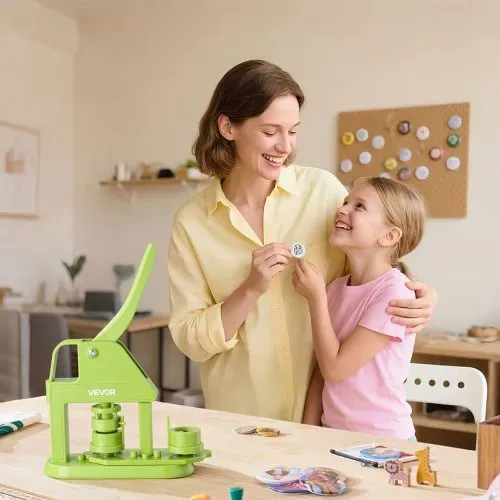VEVOR Buttonmaschine, 25 mm, Button Maker Maschine mit 500 Button-Teile, Mr. Panda Zauberbuch, Kreisschneider & Sechskantschlüsseln, Pin Maker, Knopfmacher, für DIY-Anstecker & personalisierte Pins – Bild 7