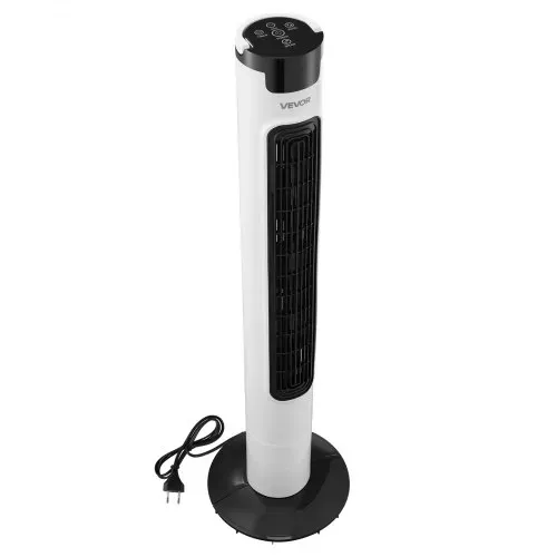 VEVOR 50W Turmventilator, 985 mm Säulenventilator mit 3 Geschwindigkeiten 3 Modi 7,5h Timer Max. 4.2 m/s, 50° Oszillierender Ventilator mit Fernbedienung, Leiser Standventilator für Schlafzimmer, Weiß – Bild 9