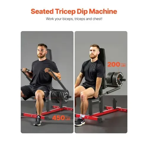 VEVOR Dip-Maschine im Sitzen Trizeps Bizeps Pressemaschine (204 kg belastbar) mit Kabelstange, verstellbarem Sitz & Rückenlehne, Trainingsgerät für Brusttraining Oberkörper-Push-Fitness-Workout VEVOR Dip-Maschine im Sitzen Trizeps Bizeps Pressemaschine (204 kg belastbar) mit Kabelstange, verstellbarem Sitz & Rückenlehne, Trainingsgerät für Brusttraining Oberkörper-Push-Fitness-Workout