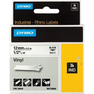 Rhino™ IND ORIGINAL Schriftband Vinyl 12mm x 5,5m, schwarz auf weiß Rhino™ IND ORIGINAL Schriftband Vinyl 12mm x 5,5m, schwarz auf weiß