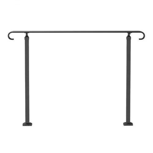 VEVOR Treppengeländer 140x13,5x97 cm Handlauf Geländer Höhe(bis zu 48 cm) & Winkel(0-52,8°) einstellbar Eingangsgeländer Eisenhandlauf Ideal für 2 oder 3 stufige Treppen mit Installationskit Schwarz – Bild 9