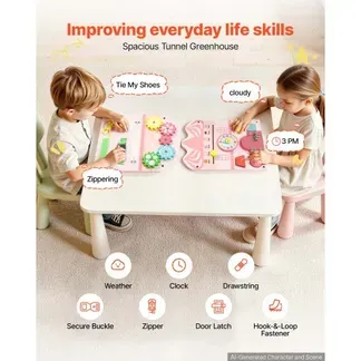 VEVOR Montessori Busy Board 14-in-1 Sensorisches Wandmotorikbrett Burgform, Motorikspielzeug zur Bildung & Frühe Entwicklung für Kinder, aus MDF-Platten, mit Xylophon Uhr Zahnrädern & Lernelementen VEVOR Montessori Busy Board 14-in-1 Sensorisches Wandmotorikbrett Burgform, Motorikspielzeug zur Bildung & Frühe Entwicklung für Kinder, aus MDF-Platten, mit Xylophon Uhr Zahnrädern & Lernelementen