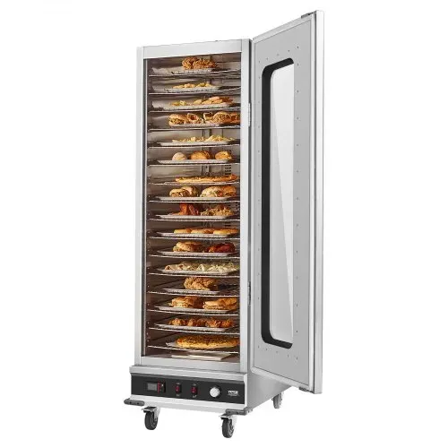 VEVOR Hot Box Speisenwärmer Imbisswärmer mit 16 Ebenen & Wasserschale & Glas-Einzeltür & verstellbaren Ablagen, Speisewärmerschrank aus Edelstahl, ideal zur Aufbewahrung von Pizza Hühnchen – Bild 10