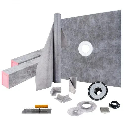 VEVOR Duschabdichtung Set, 1219,2 x 1219,2 mm, Badabdichtung Set mit ABS-Mittelflansch, 10 cm Edelstahlgitter, 2 zuschneidbare Duschschwellen & Kelle, Duschwannen-Gefällestäbe passend für Badewanne VEVOR Duschabdichtung Set, 1219,2 x 1219,2 mm, Badabdichtung Set mit ABS-Mittelflansch, 10 cm Edelstahlgitter, 2 zuschneidbare Duschschwellen & Kelle, Duschwannen-Gefällestäbe passend für Badewanne