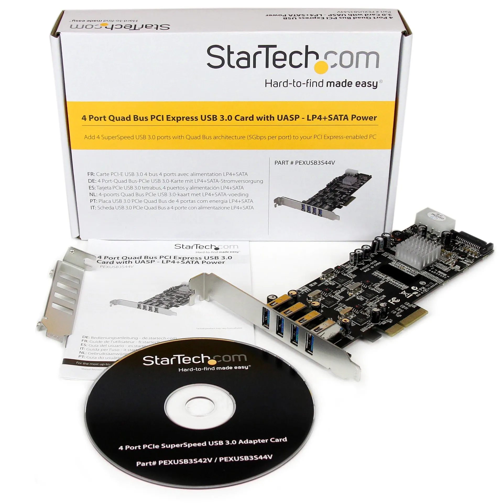 StarTech.com 4 Port USB 3.0 SuperSpeed PCI Express Schnittstellenkarte mit 4 5Gb/s Kanälen und UASP - SATA/LP4 Strom – Bild 7