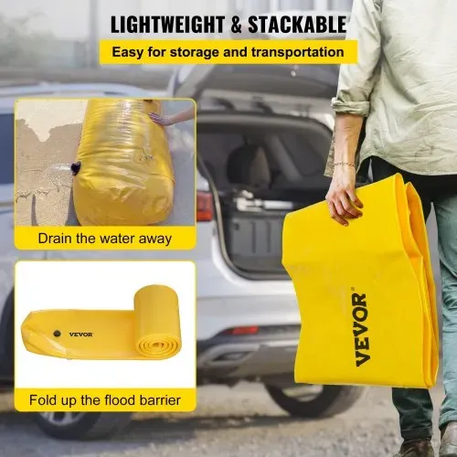 VEVOR Hochwassersperre Hydrobarriere 732 cm Länge x 30 cm Höhe zur Wasserumleitung – Bild 5