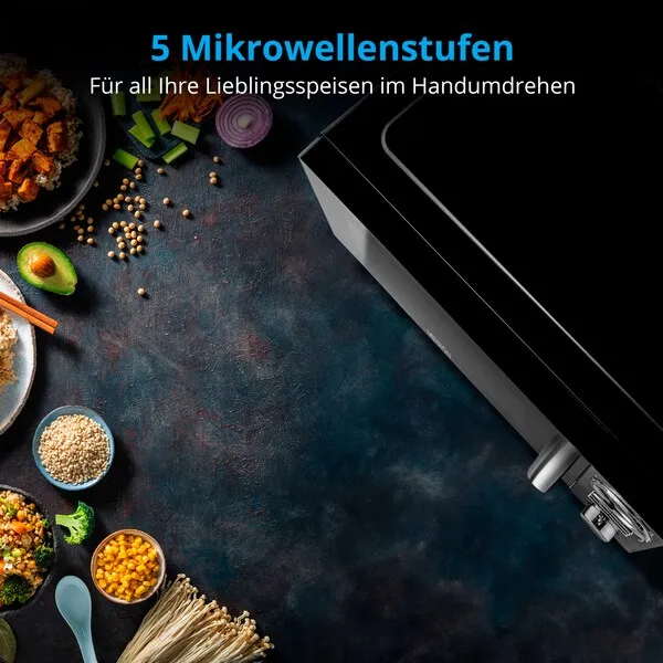 MEDION Mikrowelle MD 11493, Kombination aus Mikrowelle, Grill und Heißluft, 10 Automatikprogramme, 900 W, Digitaler Timer – Bild 6