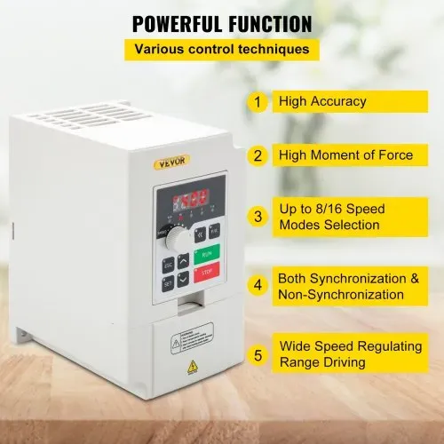 VEVOR Variabler Frequenzumrichter 220 V, 3 kW, 4PS, Variable Inverter, VFD Drehzahlregler, CNC Umrichter -5~40 °C, Vibration < 0,5 G, Ein-/Ausgangsstrom 0-14 A, Eingang 1 oder 3 Phasen, VFD Wandler – Bild 2