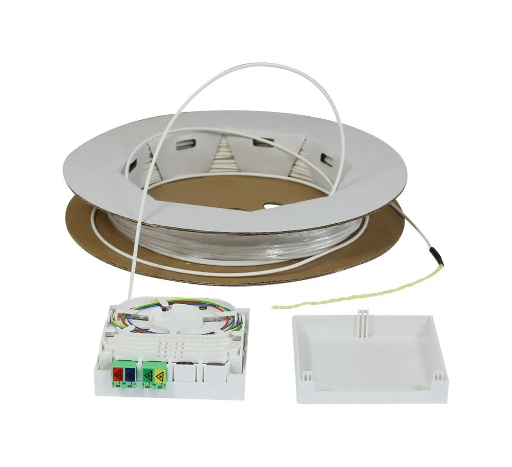 LWL-FTTH Compact Box vorkonfektioniert, 4xLC/APC -> open End, 40m, 9/125u, G.657.A2, 4-Faser, OD=2.2mm, Synergy 21 – Bild 3