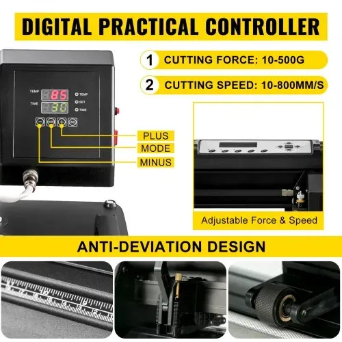 VEVOR 5 In 1 Hitzepresse 711,2 mm Vinyl Schneideplotter Schrittmotor 38x38cm – Bild 4