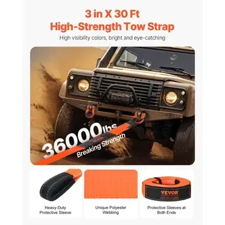 VEVOR Abschleppgurt-Bergeset, 16329 kg, Abschleppseil mit Aufbewahrungstasche & 19 mm D-Ring-Schäkel, Notfall-Hochleistungsgurt für SUVs, Pickups, LKWs, Boote, Geländefahrzeuge, 76,2 mm x 9,1 m VEVOR Abschleppgurt-Bergeset, 16329 kg, Abschleppseil mit Aufbewahrungstasche & 19 mm D-Ring-Schäkel, Notfall-Hochleistungsgurt für SUVs, Pickups, LKWs, Boote, Geländefahrzeuge, 76,2 mm x 9,1 m
