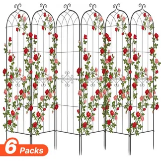 VEVOR Rankgitter, 220×52,5 cm 6er-Pack, Metall Rankhilfe mit Pulverbeschichteter Oberfläche & Verriegelungsmechanismus, Kletterhilfe, Garten Spalier, Pflanzengitter für Blumen, Gemüse & Rosen VEVOR Rankgitter, 220×52,5 cm 6er-Pack, Metall Rankhilfe mit Pulverbeschichteter Oberfläche & Verriegelungsmechanismus, Kletterhilfe, Garten Spalier, Pflanzengitter für Blumen, Gemüse & Rosen