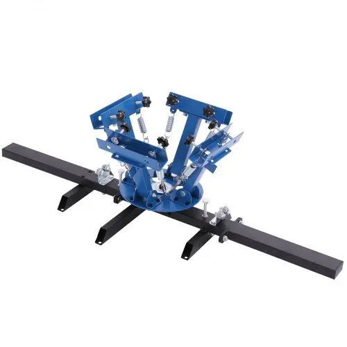 VEVOR Siebdruckmaschine 4-Farben 2-Stationen-Siebdruckpresse 540x450 mm, 360° Drehbar Präzise Positionierung Pulverbeschichteter Kohlenstoffstahl für T-Shirt-DIY, Heim- & Gewerbekunden – Bild 9