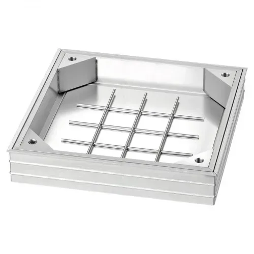 VEVOR Schachtabdeckung mit Rahmen 30 x 30 cm, Unsichtbarer Schachtdeckel Auspflasterbarer Klärgrubendeckel aus Aluminiumlegierung für Integrierten Abflusskanal auf Gehwegen in Gärten auf Terrasse – Bild 9