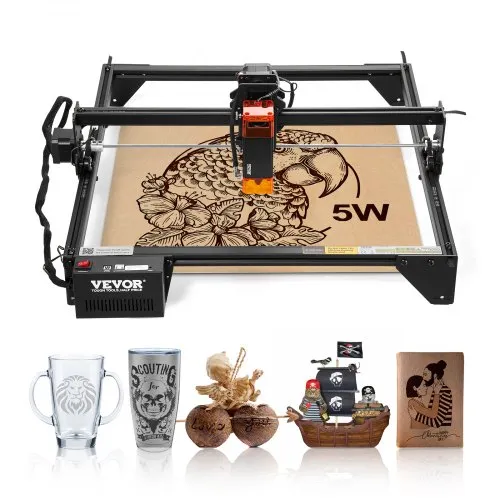 VEVOR Lasergravierer, 5 W Leistung, Laser Graviermaschine, 38×40 cm Arbeitsbereich, 10000 mm/min Bewegungsgeschwindigkeit, Komprimierter Punkt mit Augenschutz, für Holz, bestimmte Metalle VEVOR Lasergravierer, 5 W Leistung, Laser Graviermaschine, 38×40 cm Arbeitsbereich, 10000 mm/min Bewegungsgeschwindigkeit, Komprimierter Punkt mit Augenschutz, für Holz, bestimmte Metalle