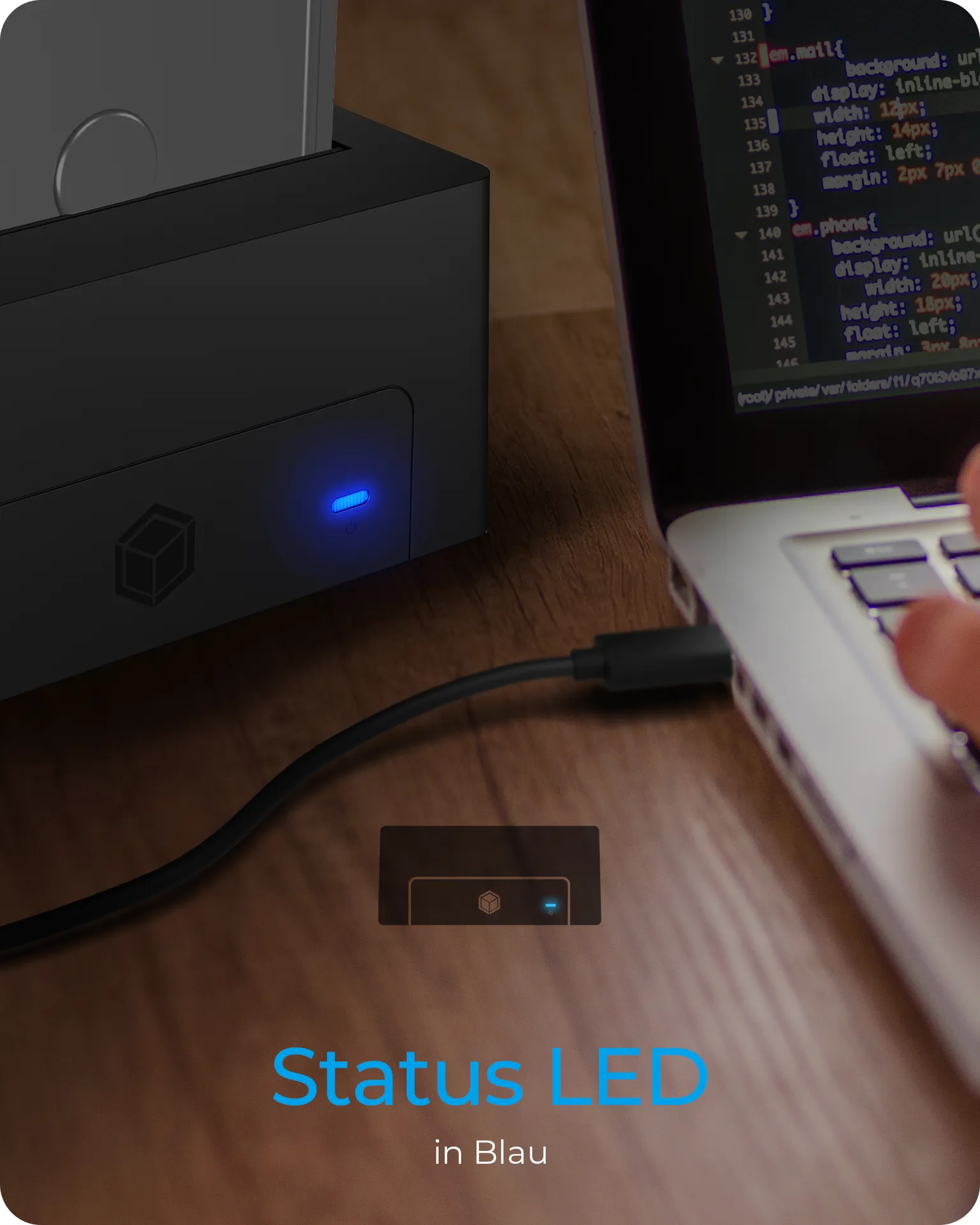 ICY BOX IB-1121-U3, DockingStation für 1x 2.5"/3.5" SATA I/II/III, USB 3.2 Gen 1, Netzteil, schwarz – Bild 6