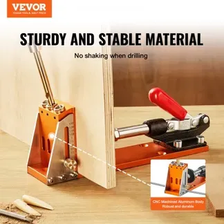 VEVOR Pocket Hole Jig Kit Dreitaschenloch mit Schraubenschlüssel & Vierkantantriebsbits, Dübelhilfe Bohrlehre zum Bohren von Taschenlöchern und Schräglöchern, Bohrhilfe für Holzbearbeitung Alu. VEVOR Pocket Hole Jig Kit Dreitaschenloch mit Schraubenschlüssel & Vierkantantriebsbits, Dübelhilfe Bohrlehre zum Bohren von Taschenlöchern und Schräglöchern, Bohrhilfe für Holzbearbeitung Alu.