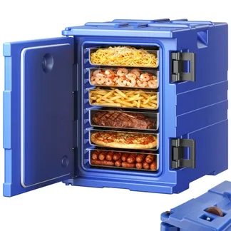 VEVOR Isolierter Speisenbehälterträger Warmhaltebox für Gastronomie 90 L, Speisenbehälter mit Doppelschnallen & Griffen, Speisenbehälterträger Lebensmitteltransportbox für Restaurant Kantine blau VEVOR Isolierter Speisenbehälterträger Warmhaltebox für Gastronomie 90 L, Speisenbehälter mit Doppelschnallen & Griffen, Speisenbehälterträger Lebensmitteltransportbox für Restaurant Kantine blau