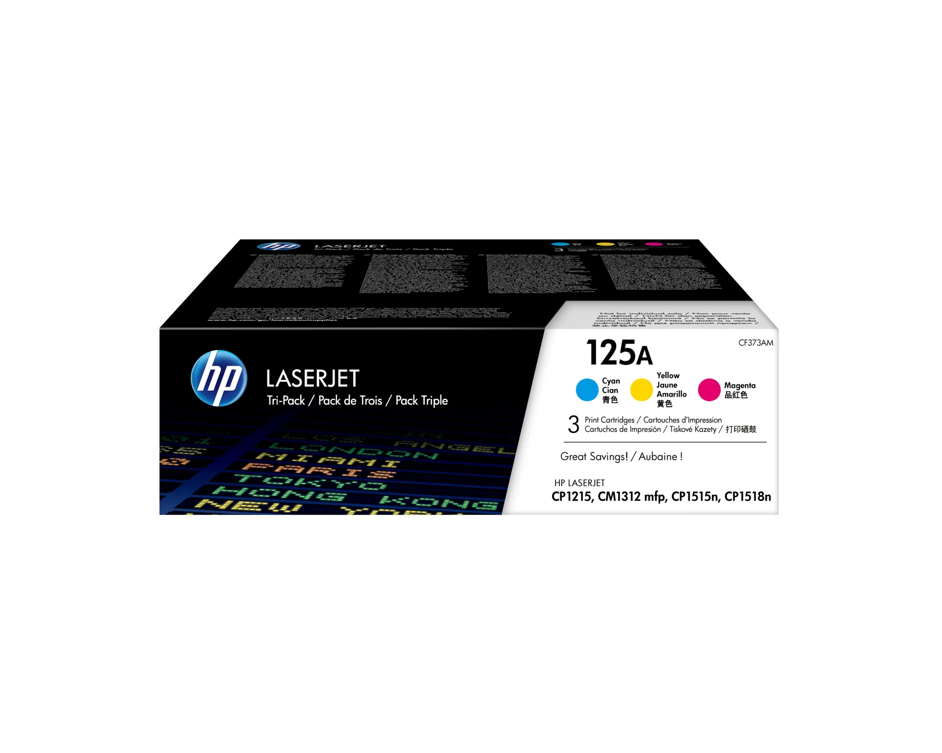 HP 125A 3er-Pack Cyan/Magenta/Gelb Original LaserJet Tonerkartuschen HP 125A 3er-Pack Cyan/Magenta/Gelb Original LaserJet Tonerkartuschen